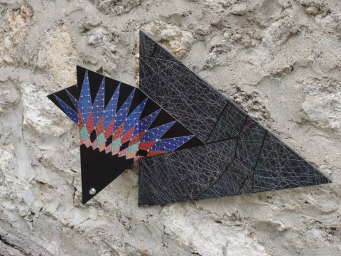 Oiseau sur pierre - 40 x 60cm